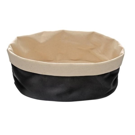 Корзинка для хлеба овальная 20x15x(h)10см черная/бежевая детальная картинка 