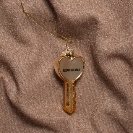 Новогоднее украшение из стекла Vondels "Блестящий ключ" 8.5см детальная картинка 