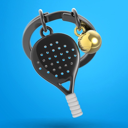 Брелок для ключей "Ракетка для падел-тенниса и мяч" детальная картинка 