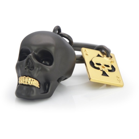 Брелок для ключей "Черный череп и игральная карта" детальная картинка 