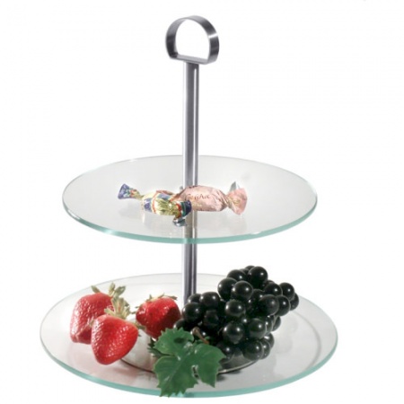 Подставка для торта 2-х уровневая Ø21-25x(h)29см стекло детальная картинка 