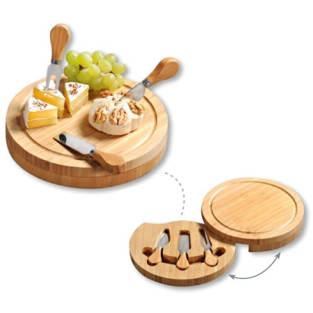 Доска разделочная для сыра Ø23x(h)3.6см бамбук детальная картинка 