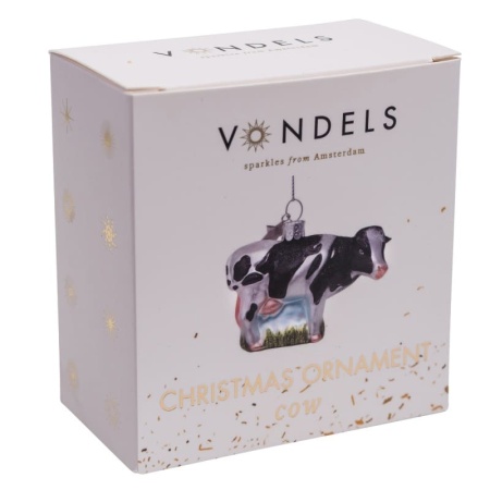 Новогоднее украшение из стекла Vondels 'Корова' 7см – в подарочной коробке детальная картинка 