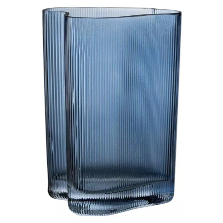 Ваза для цветов 19.5см Swell голубая детальная картинка 