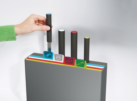 Набор разделочных досок с ножами Index серебристый - 60096 Joseph Joseph детальная картинка 