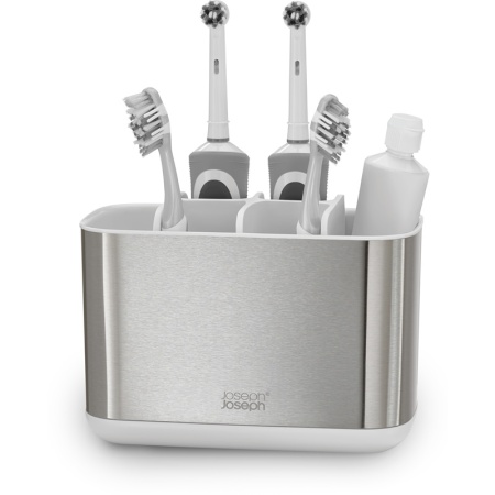 Органайзер для зубных щеток EasyStore Steel 10x14x18см белый - 70531 Joseph Joseph детальная картинка 