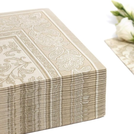 Салфетка 40x40см ROYAL Collection Ornaments шампань, 50шт детальная картинка 