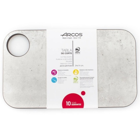 Доска разделочная 24x14см Arcos мраморного цвета детальная картинка 