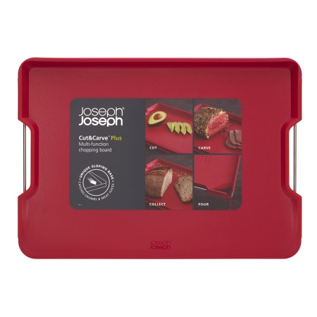 Доска разделочная Cut&Carve Plus 41x29см Large красная - 60207 Joseph Joseph детальная картинка 