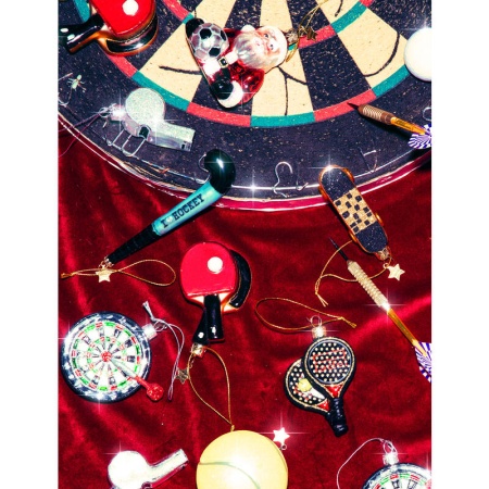 Новогоднее украшение из стекла Vondels "Пинг-понг" 9см детальная картинка 