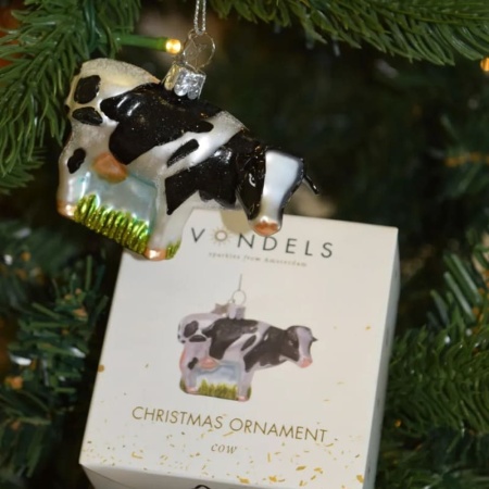 Новогоднее украшение из стекла Vondels 'Корова' 7см – в подарочной коробке детальная картинка 