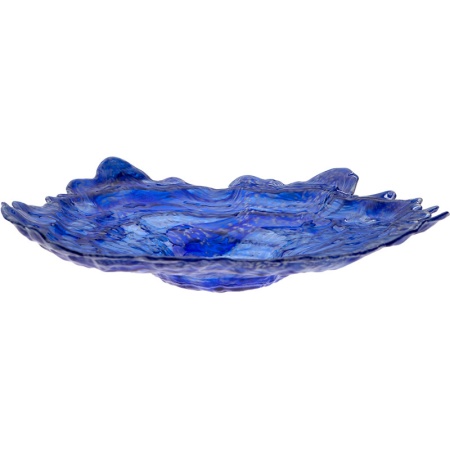 Блюдо стеклянное 22.5x17x(h)4.5см Mushroom синее детальная картинка 