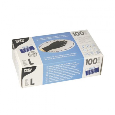 Перчатки латексные L BLACK 100шт детальная картинка 