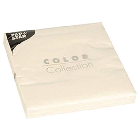 Салфетка 3сл 25x25см COLOR Collection кремовая, 20шт детальная картинка 