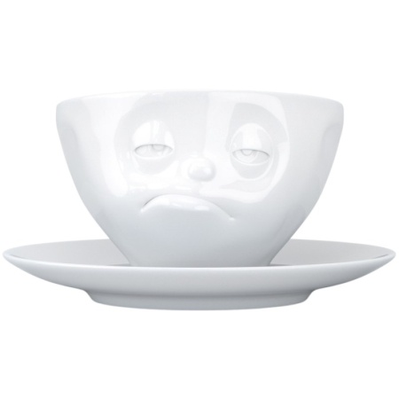 Чашка с блюдцем 200мл Tassen Snoozy белая детальная картинка 