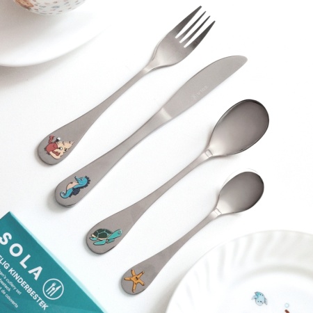 Набор детских столовых приборов Sea animals - 4 предмета детальная картинка 