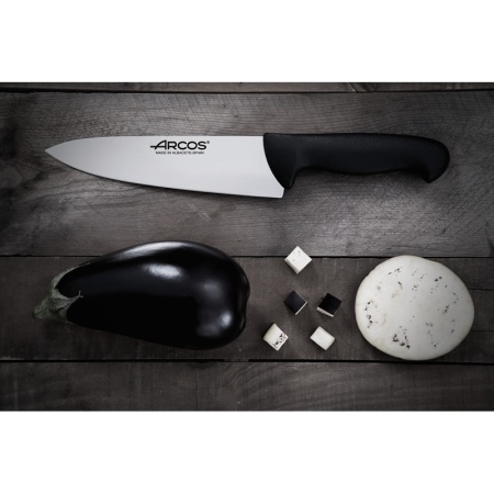 Нож поварской 20см шеф-нож 2900 черный детальная картинка 