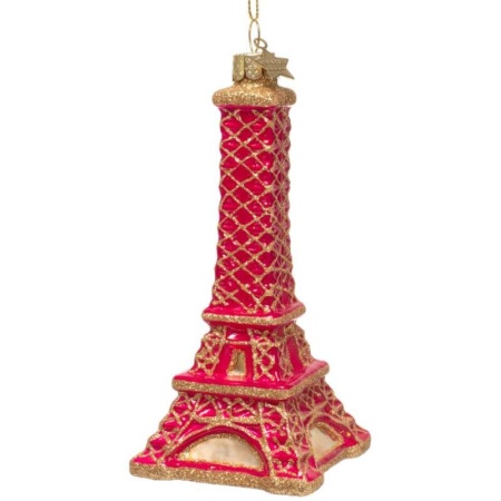 Новогоднее украшение из стекла Vondels "Эйфелева башня" 12см детальная картинка 