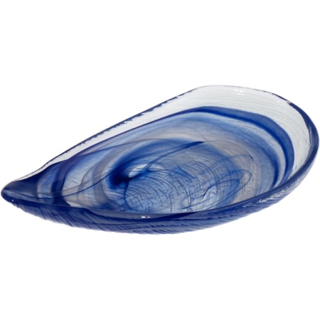 Блюдо стеклянное 22.5x12.5x(h)3.5см Auster синее детальная картинка 