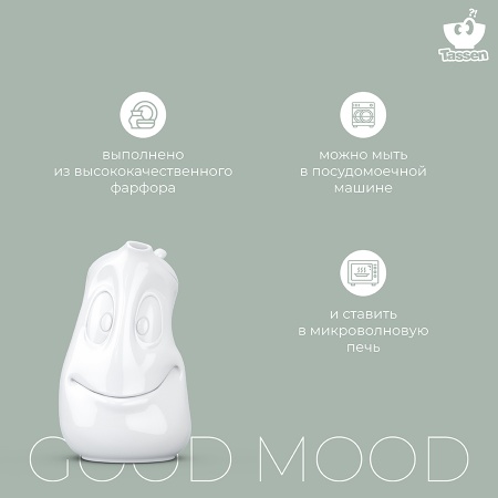 Чайник Tassen Good Mood 1.2л, белый детальная картинка 