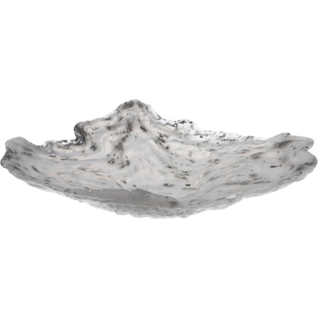 Блюдо стеклянное 22.5x17x(h)4.5см Mushroom белое с черными крапинками детальная картинка 