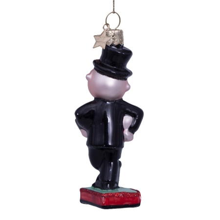 Новогоднее украшение из стекла Vondels "Мистер Монополия" 10см - в подарочной упаковке детальная картинка 