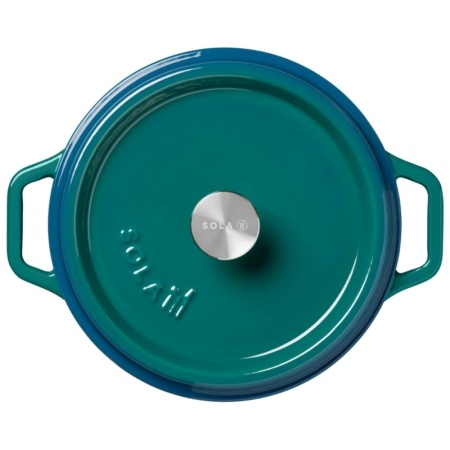 Кокот с крышкой Ø24см 3.2л сине-зеленый детальная картинка 