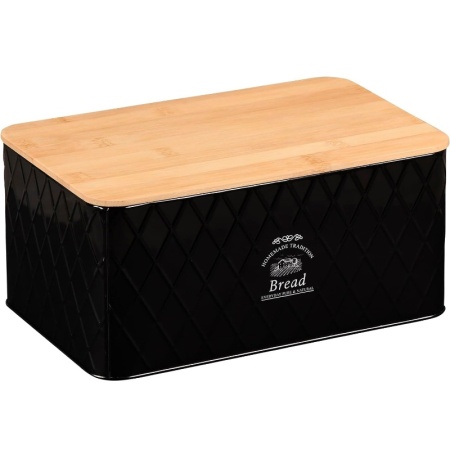 Хлебница 28x18x(h)13см металлическая Kesper черная детальная картинка 