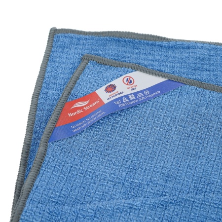 Набор из тряпки для стекол из микрофибры 30x30см и двусторонней тряпки из микрофибры 30x30см детальная картинка 