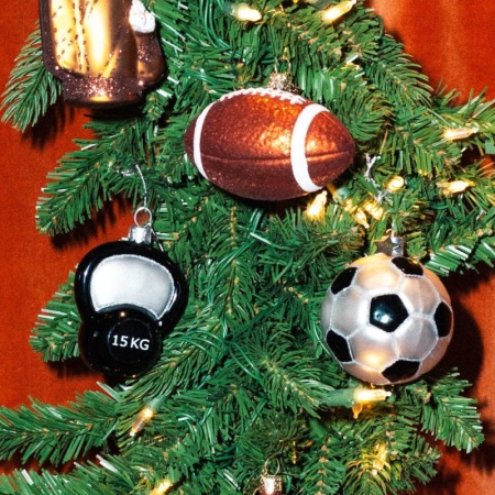 Новогоднее украшение из стекла Vondels "Футбольный мяч" 7см детальная картинка 
