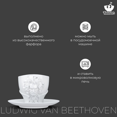 Чайная пара 260мл Talent Ludwig van Beethoven белая детальная картинка 