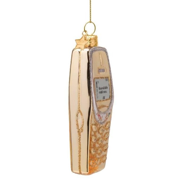 Фото Новогоднее украшение из стекла Vondels "Сотовый телефон" 10см