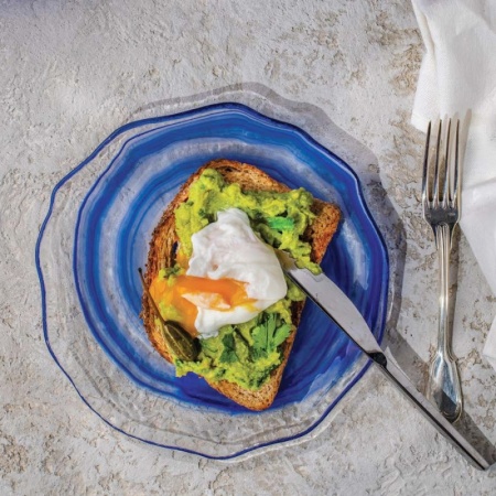 Блюдо стеклянное глубокое 21x(h)5см Amorf голубое детальная картинка 