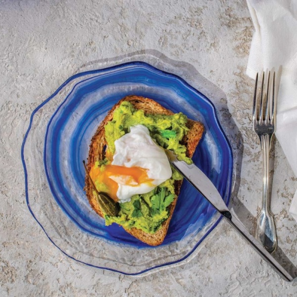 Фото Блюдо стеклянное глубокое 21x(h)5см Amorf голубое