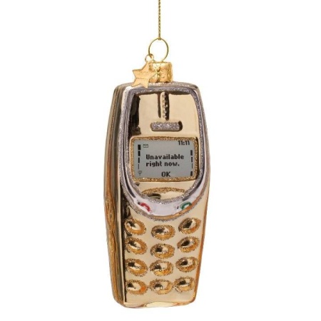 Новогоднее украшение из стекла Vondels "Сотовый телефон" 10см детальная картинка 