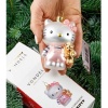 Новогоднее украшение из стекла Vondels "Hello Kitty в розовом с мишкой" 9см - в подарочной коробке детальная картинка 