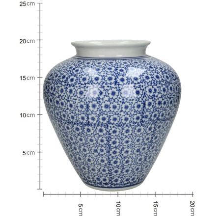 Ваза для цветов фарфоровая 18x18x20см синяя детальная картинка 