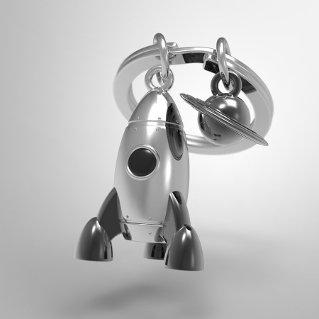 Брелок для ключей "Ракета и Сатурн" детальная картинка 