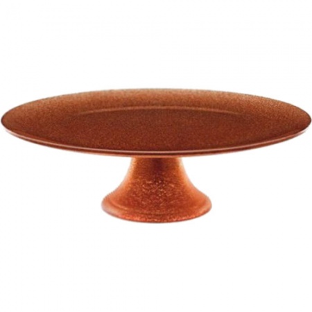 Тарелка для торта Ø33см GLITTER copper на ножке детальная картинка 