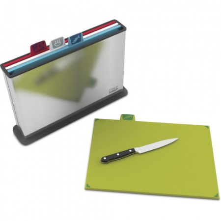 Набор разделочных досок в стальном кейсе Index Steel серебристый - 60095 Joseph Joseph детальная картинка 