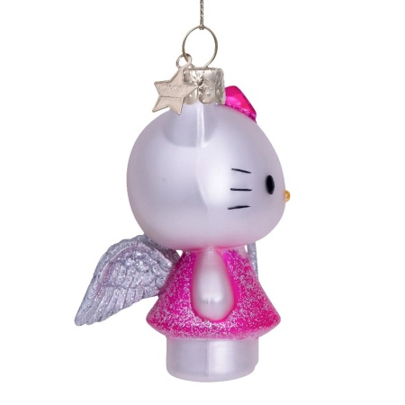Новогоднее украшение из стекла Vondels 'Hello Kitty с волшебной палочкой' 9см детальная картинка 
