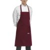 Фартук с нагрудником и карманом - цвет Bordeaux - 65% полиэстер, 35% хлопок детальная картинка 