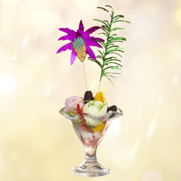 Фото Деко-пики 19.5см 'Пальма с фруктами', 50шт