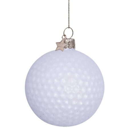 Новогоднее украшение из стекла Vondels "Мяч для гольфа" 8см детальная картинка 