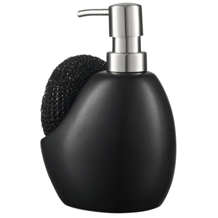 Диспенсер для мыла с подставкой для губки Lystad 460мл черный детальная картинка 