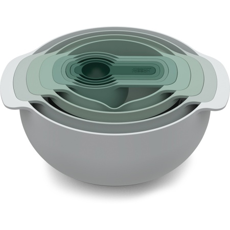 Набор мисок с мерными чашами Nest 9 Plus зеленый, 9шт - 40112 Joseph Joseph детальная картинка 