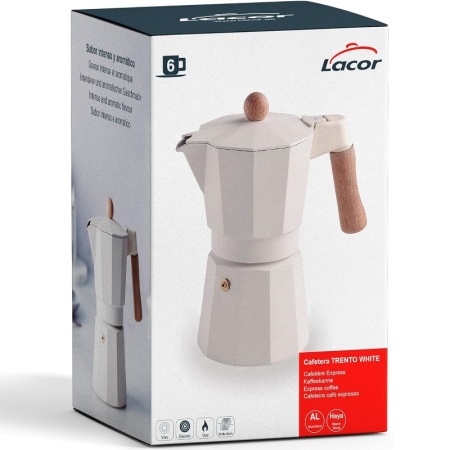 Кофеварка гейзерная Trento EXPRESS белая детальная картинка 