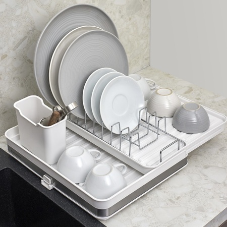 Сушилка для посуды раздвижная большая Atle белая — Smart Solutions детальная картинка 