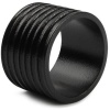 Набор колец для салфеток Ø4x(h)3см CENTRO ribbed black, 4шт детальная картинка 