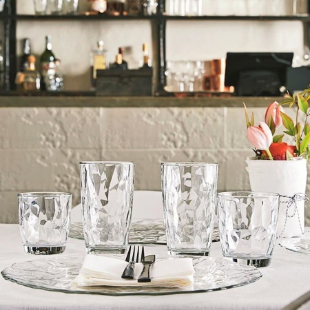 Набор стаканов для воды 305мл DIAMOND прозрачный, 6шт детальная картинка 